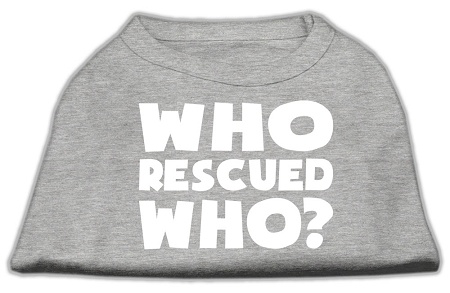 Who Rescued Who Screen Print Shirt Grey Lg